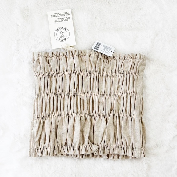 NWT Urban Outfitters Urban Renewal Remnants Smocked Linen Tube Top - Picture 6 of 7